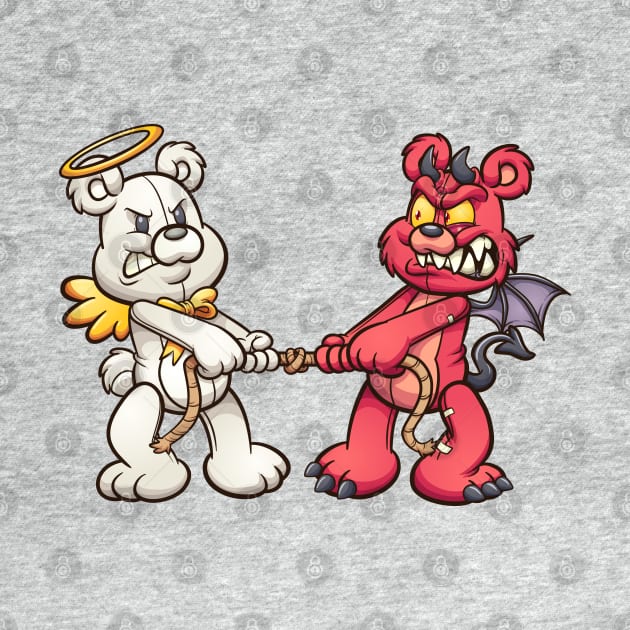 Angel and Devil Teddy Bears by memoangeles